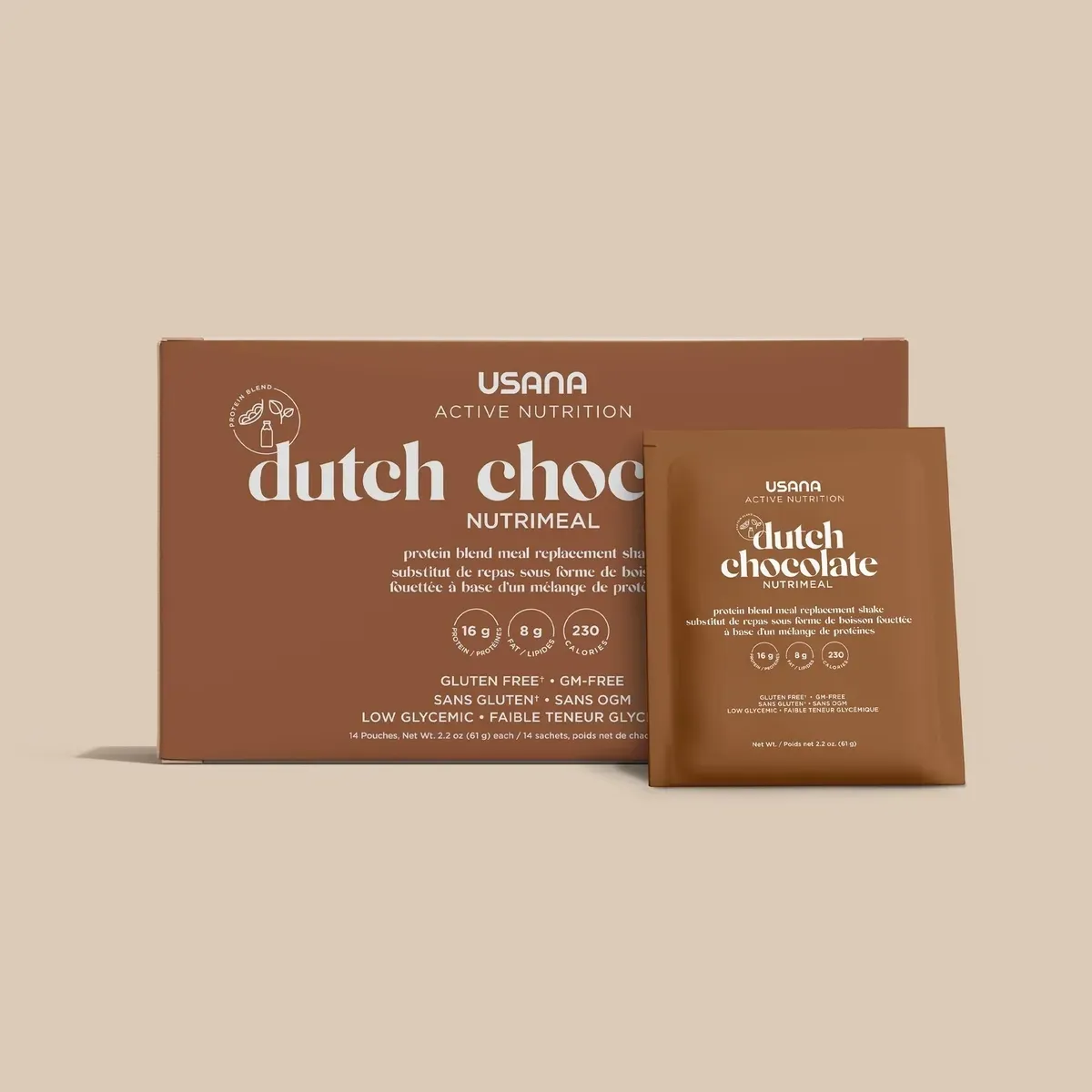 Conditionnement officiel de Le substitut de repas protéiné Nutrimeal sous forme de boisson fouettée (Chocolat, 28 sachets d'une portion).